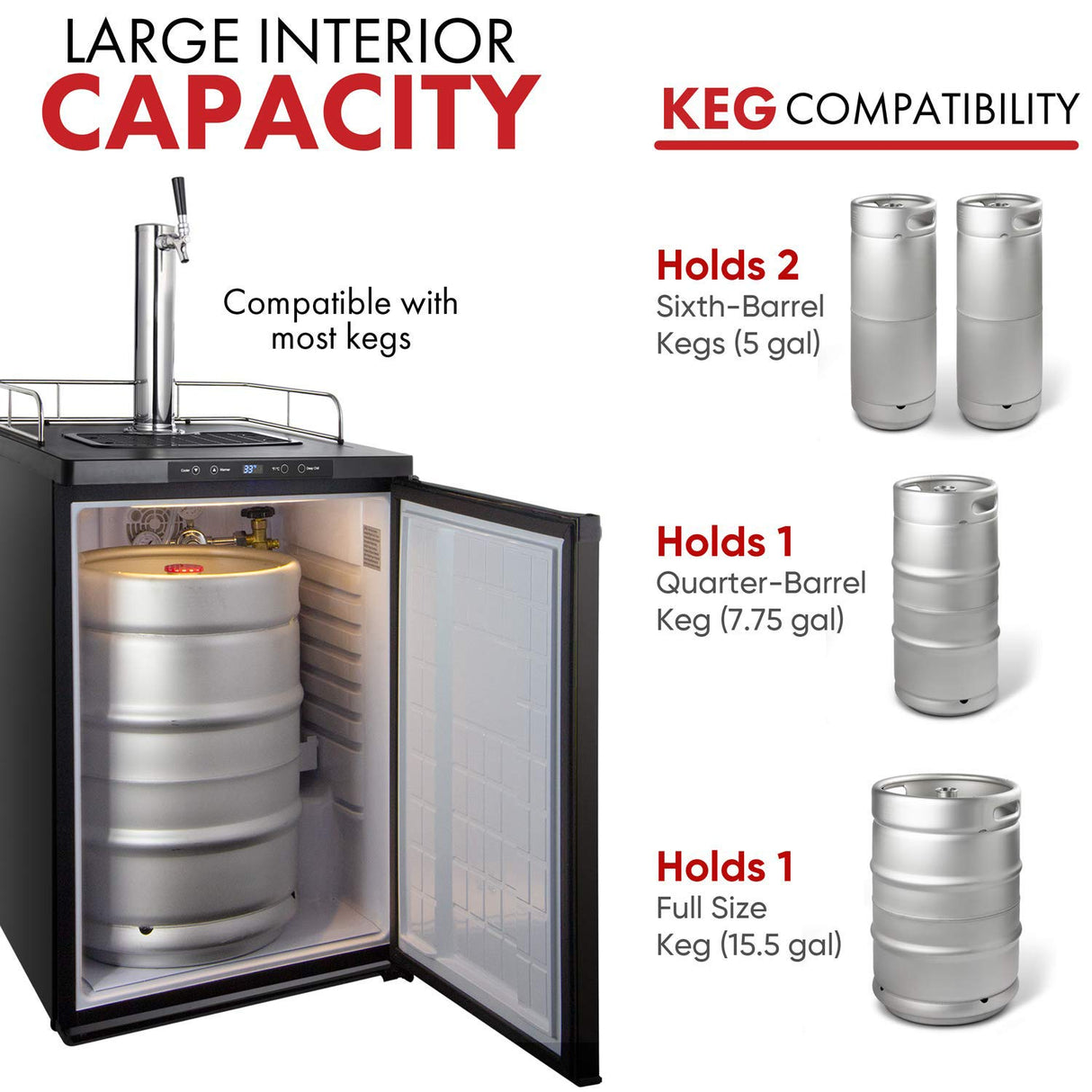 Kegco K309B-1 Keg Dispenser, Black Kegco