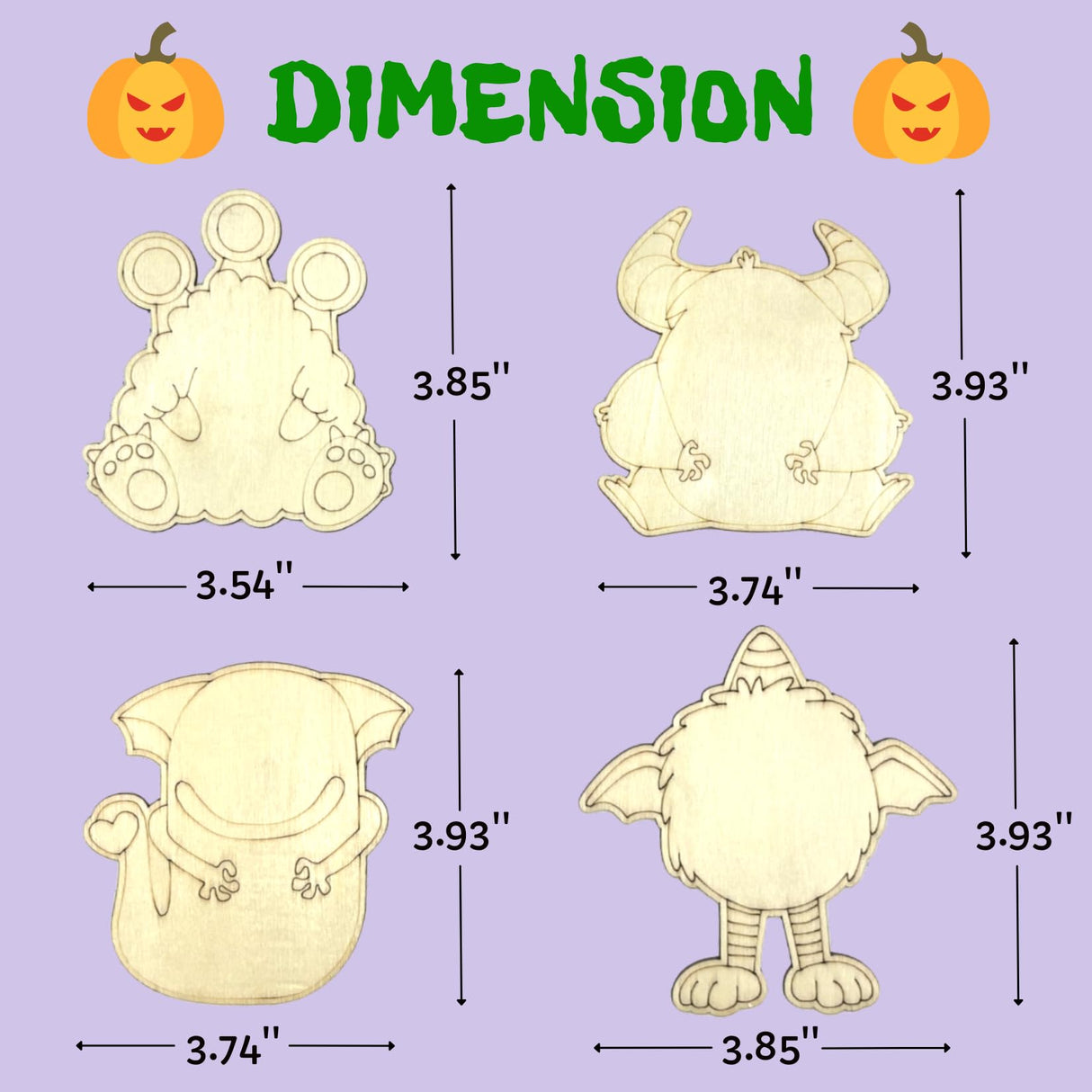 GOGREENWOVEN 12 PCS Halloween Crafts for Kids - DIY Monster Wooden Magnet Painting Kits with Googly Eyes - Halloween Party Favors for Ages 4-8 - Non Candy Trick or Treat Gifts & Classroom Prizes GOGREENWOVEN