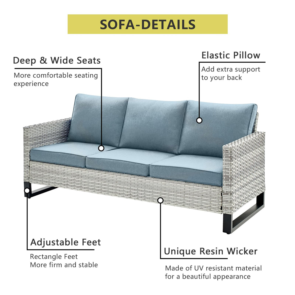 HUMMUH 9 Piece Patio Furniture Set All Weather PE Wicker Outdoor Sofa,Patio Chairs,Swivel Rocker Chairs,Tables for Porch,Garden,Backyard HUMMUH