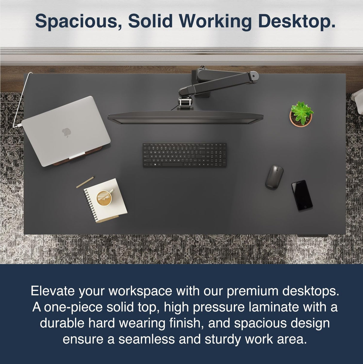 Desky Single Sit Stand Desk - Adjustable Standing Desk - Ergonomic Sit & Stand Up Desk - 71x29.5" Electric Standing Desk - Adjustable Height Table - Sit to Stand Desk - Height Adjustable Desk, Black Desky