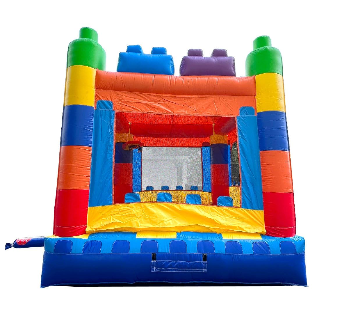 Crossover Building Blocks Inflatable Bounce House, Bouncy Jump Castle for Kids and Toddlers, Outdoor Birthday Party Jumping Bouncer, Commercial-Grade, Without Blower, 13 x 12 x 14.5 Ft Pogo Bounce House