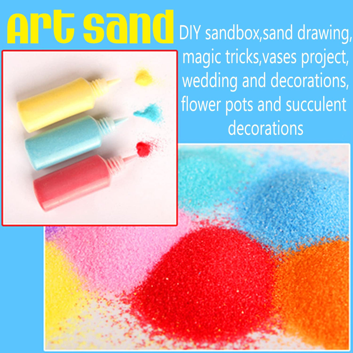 Guuozzli 36 PCS Art Sand Kit, DIY Scenic Sand Painting & Wedding Decoration Bottles Guuozzli
