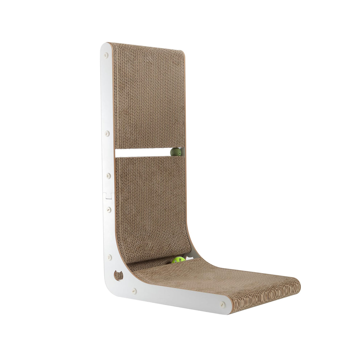 SMARTBEAN Cardboard Cat Scratcher, Vertical Cat Scratching Board, 23.6 Inch L-Shape Cat Scratch Pads with Built-in Catnip Toy Balls, Wall-Mount Cat Scratchers for Indoor Cats SMARTBEAN