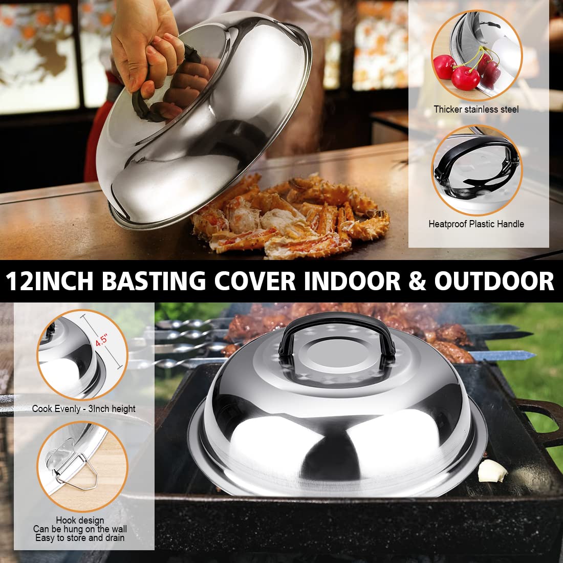 Luyata 39PCS Griddle Accessorie Kits, Outdoor Grilling Tools for Blackstone and Camp Chef, Stainless Steel BBQ Accessorie Grill Spatula Set With Basting Cover Chopper, Scraper, Bottle, Tongs, Egg Mold Luyata