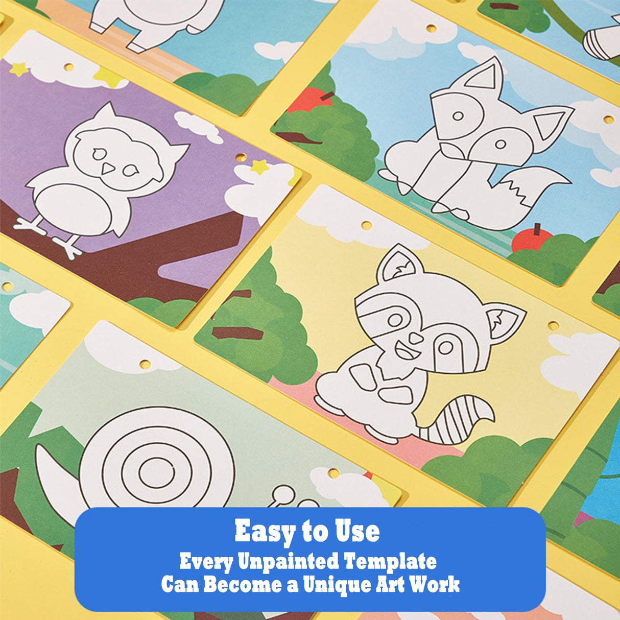 OTAOD 32 Pcs Sand Art Kits for Kids, 16 Color Art Sand kit Scenic Sand with 16 Sheets Animal Sand Art Painting Cards, DIY Crafts Set for Girls and Boys, Arts and Crafts for Kids Ages 6-12 OTAOD