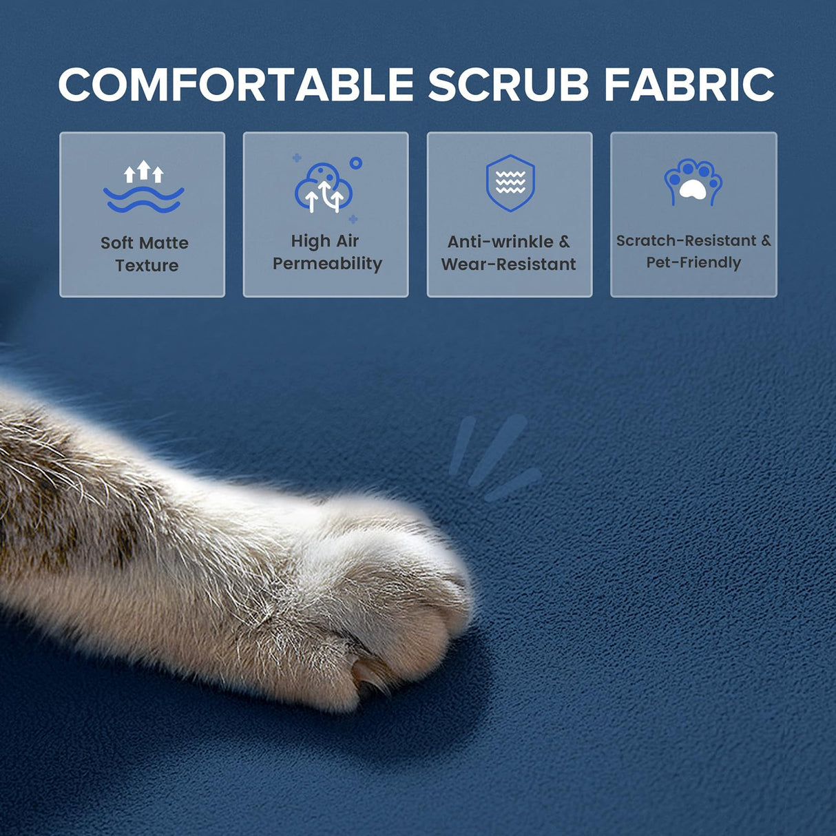 COMHOMA Convertible Sofa Bed,68″Fabric Couch with Adjustable Backrest,Loveseat Recliner Sleeper Living Room Furniture futon Set,Blue COMHOMA