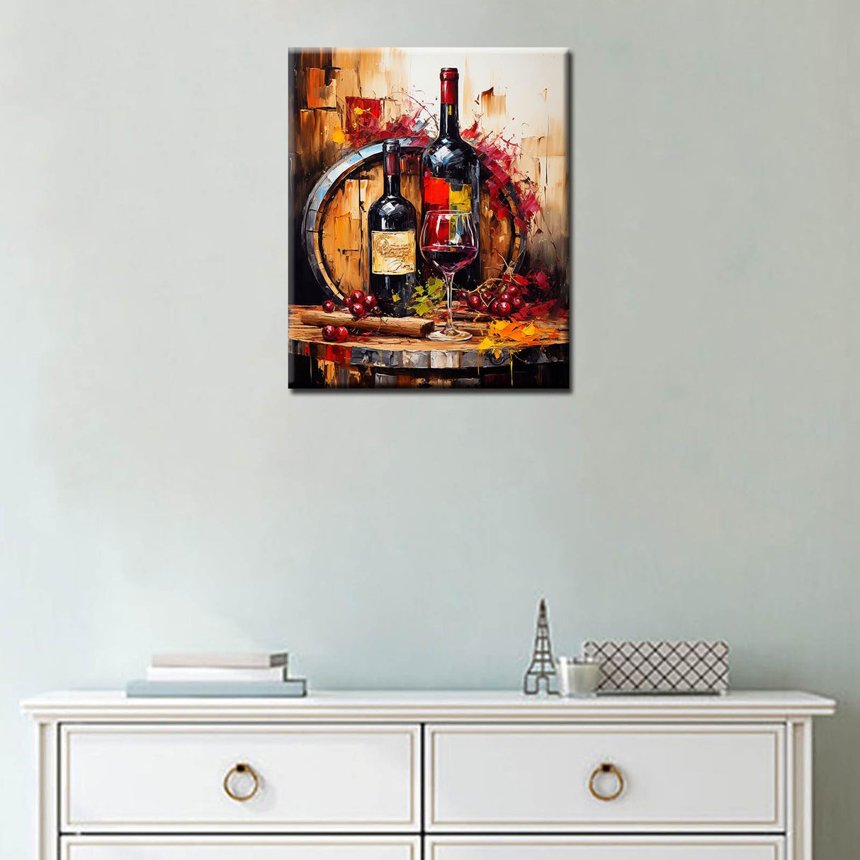 Red Wine Time Paint By Numbers For Adults Beginner Wooden Barrel and Fruits DIY Paint by Numbers Acrylic Paint Canvas Girls Bedroom Decor Painting Kits Dinner Art 16x20 Inch Beer Gift(Frameless ) TUMOVO