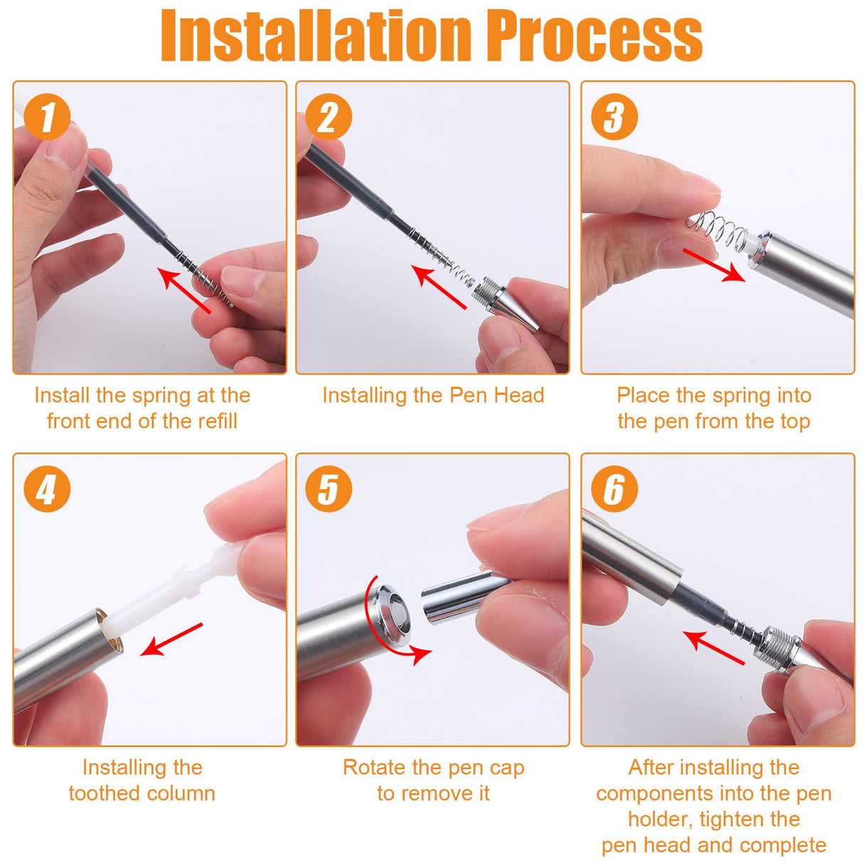 Qilery Epoxy Pens Blanks Stainless Steel Pen Blanks for DIY Back to School Glitter Pen Metal Pens Epoxy Pens Black Ink Pens for Classroom Crafting Gift Business Office Student Teacher(30 Pcs) Qilery