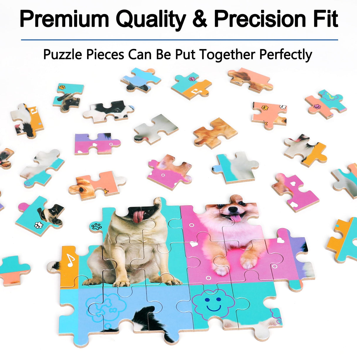 LELEMON Puzzles for Kids Ages 4-6,Dog 60 Piece Puzzles for Kids Ages 4-8,Children Jigsaw Puzzles Kids Puzzles in a Metal Box,Educational Learning Puzzle Toys for Girls and Boys LELEMON