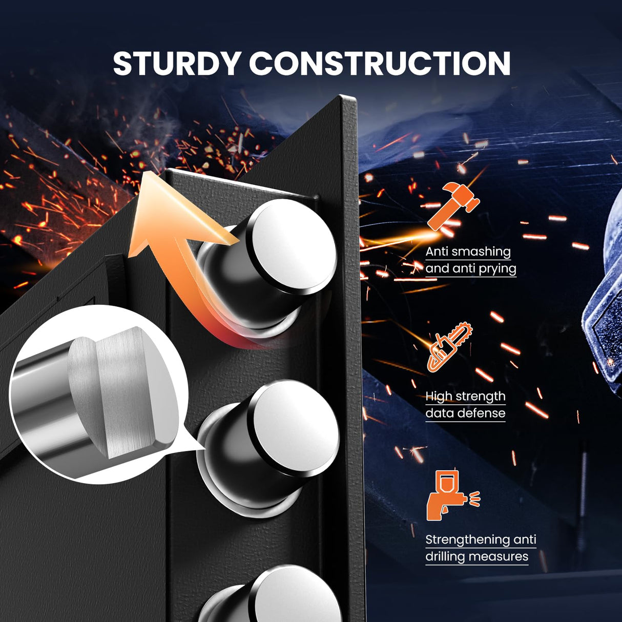 Depository Drop Safe 2.6 Cubic Feet, Xdeer Front Drop Slot Lock Box with Digital Combinatio, Silent Deposit Safe Box, Security Money Safe for Cash Slips Expense Business Office Home coin locker XDeer