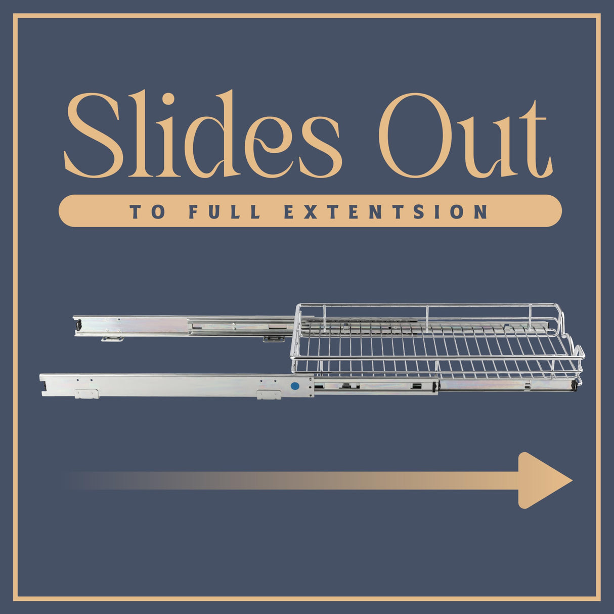 HOLD N' STORAGE Pull Out Cabinet Organizer, Heavy Duty-w/Lifetime Limited Warranty -11”W x 17”D-Requires At Least 12-1/4” Cabinet Opening, Steel Metal Cabinet Drawers Slide Out, Chrome Finish HOLDN’ STORAGE