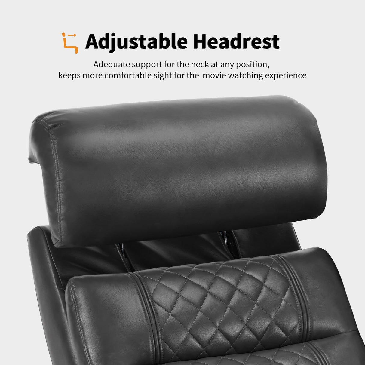 MCombo Power Recliner Chair with Adjustable Headrest, Home Theater Seating with USB & Type-C Port, Armrest Storage & LED Light HTS432SET (Dark Grey, Single Recliner) MCombo