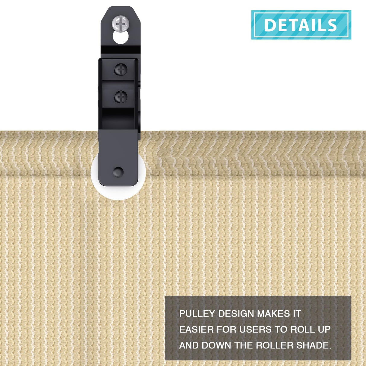 Coarbor Outdoor Roll up Shades Blinds for Porch Patio Shade Exterior Roller Shade Privacy Shade Screen for Deck Pergola Gazebo Beige 8'W x 6'H COARBOR