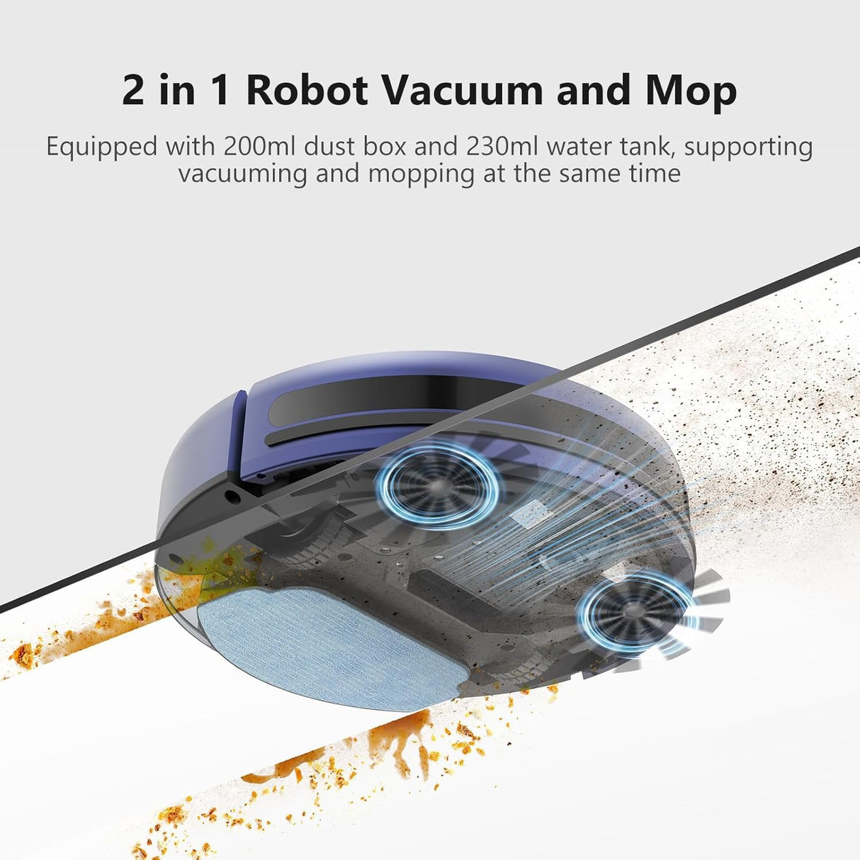 Robot Vacuum and Mop Combo, WiFi/App/Voice, Robotic Vacuum Cleaner with Schedule, 2 in 1 Mopping Robot Vacuum with Water Tank and Dustbin, Self-Charging, Slim, Ideal for Hard Floor, Pet Hair, Carpet XIEBro Life