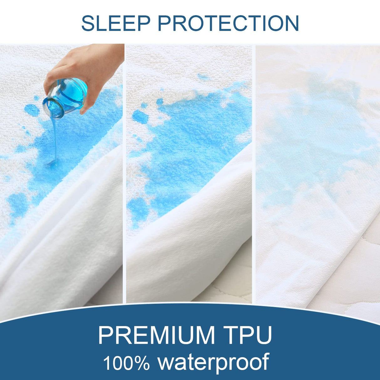 Twin Mattress Protector Waterproof Soft & Breathable Terry, Noiseless Twin Mattress Cover Fitted Sheets up -14'' Mattress Protector for Kids Bed Cover Mattress Pad Protecor Machine Wash SPRINGSPIRIT