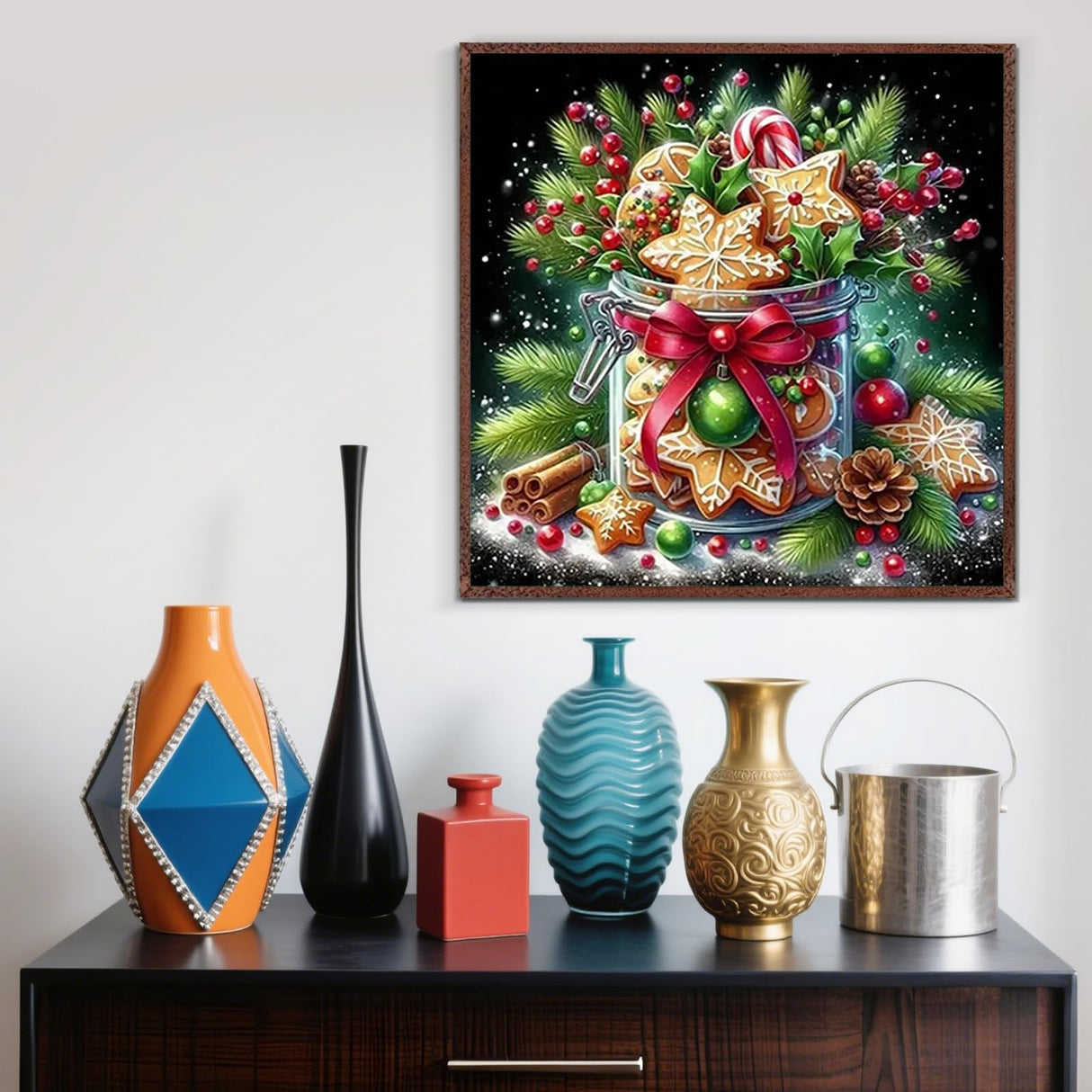 Christmas Cookie Cup Diamond Painting Kits for Adults, 5D Winter Diamond Art Kits for Adults Beginners, DIY Full Round Drill Diamond Dot Painting Gem Art Kits for Adult, Home Wall Decor 13.8x13.8 Inch LKHMVCA