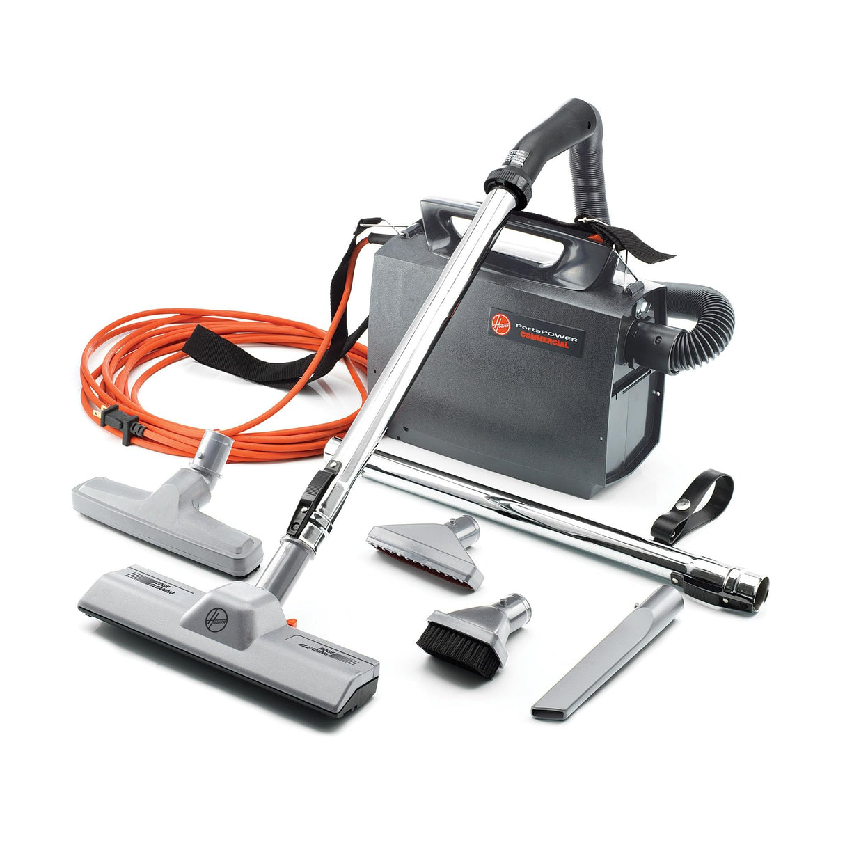 Hoover Commercial PORTAPOWER Lightweight Canister Vacuum Cleaner with Attachments, Portable Carriable Handheld Small Professional Grade Bagged, 8 Pounds, CH30000, Black Hoover