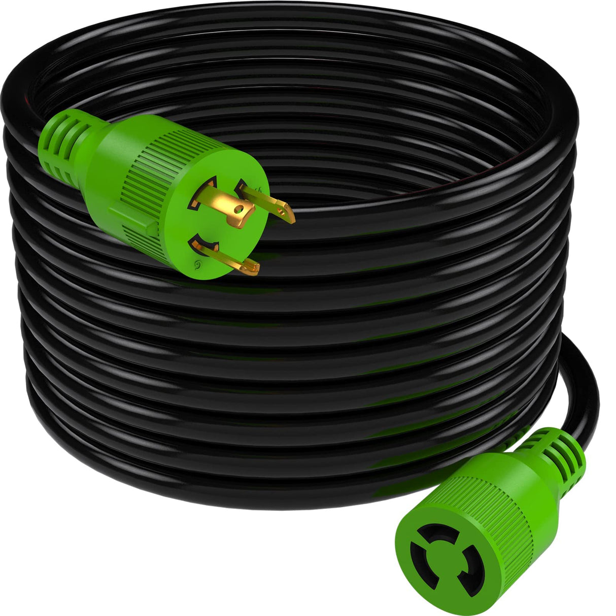 RVMATE 3 Prong 30 Amp Generator Extension Cord 75 Feet, NEMA L5-30P/L5-30R 125V SJTW Jacket RVMATE