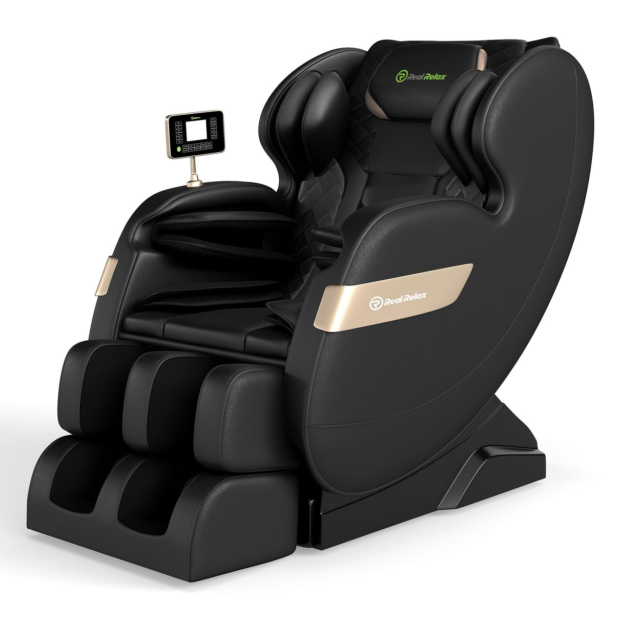 Real Relax 2025 Full Body Massage Chair of Dual-core S Track,Shiatsu Massage Recliner of Zero Gravity with APP and LCD Control,Lower Back and Calf Heating,Bluetooth,Home or Office Use,Black Real Relax