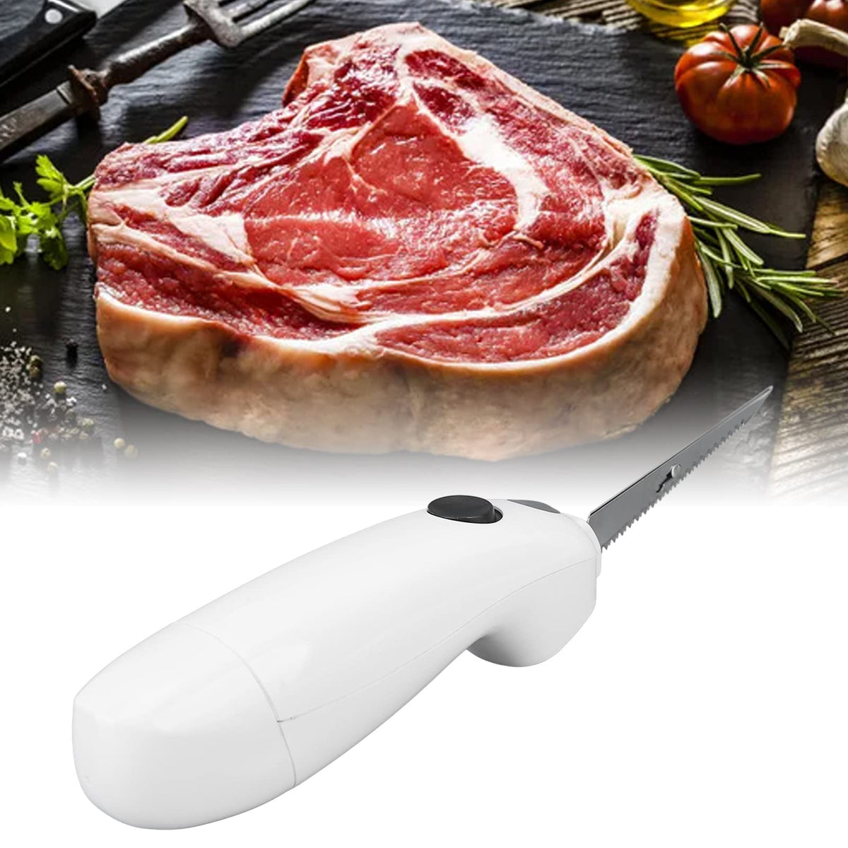 brandev Electric Knife, Cordless Rechargeable Easy Slice Electric Carving Knife, Stainless Steel Blades Fillet Knife Portable Steak Knife for Carving Meats Bread Poultry Turkey Food Cutter brandev