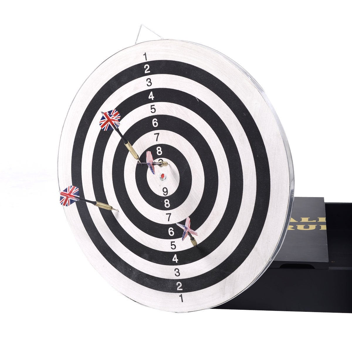 Goplus Dartboard and Cabinet Sets Ready-to-Play Bundle with Bristle Dartboard Complete with All Accessories Goplus
