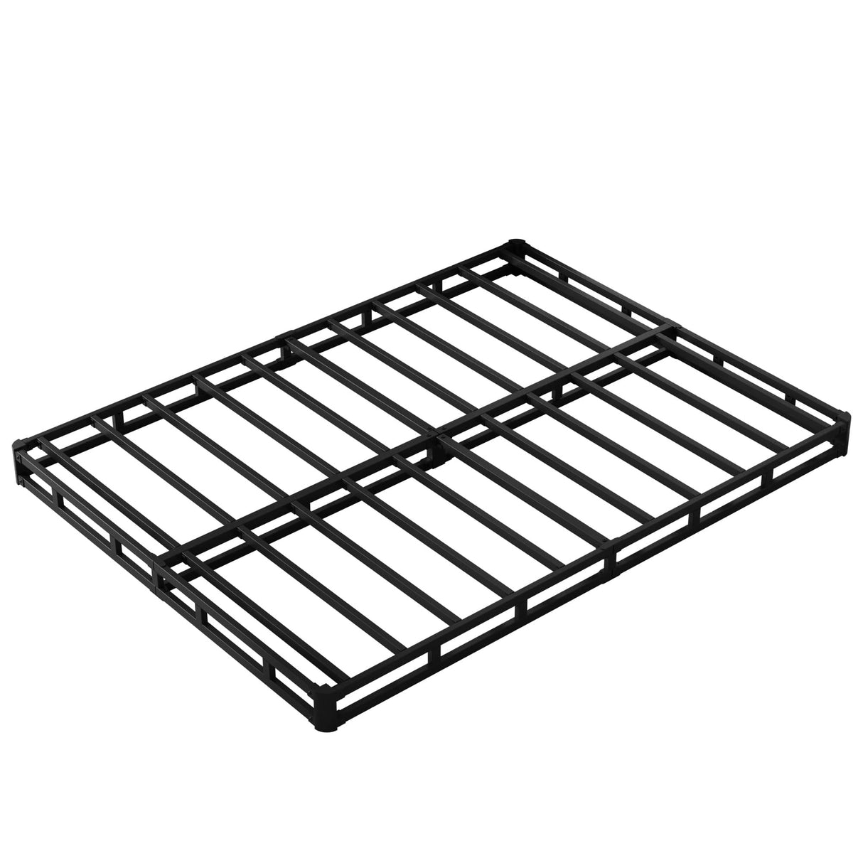 DiaOutro 4 Inch Full Size Box Spring with Fabric Cover, Noise Free Mattress Foundation, Heavy Duty Bed Base, Easy Assembly, Black, White DiaOutro