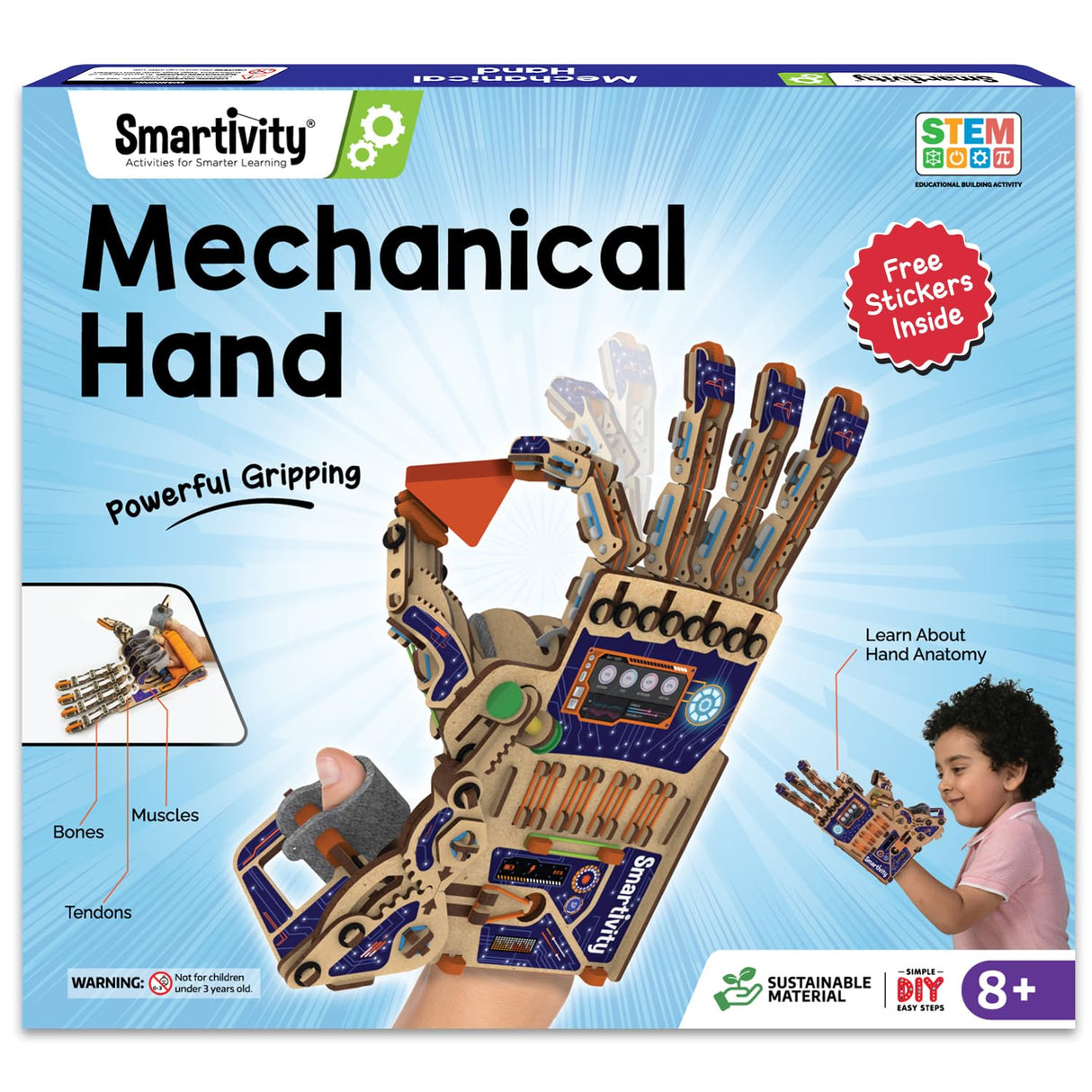 Smartivity DIY Robotic Mechanical Hand STEM Toy for Kids 8-9-10-11-12-13-14 Years Old | 2024 Parents Choice Award Winner I Birthday Gift for Boys & Girls | Engineering Kit for 8-14 Years Old Smartivity