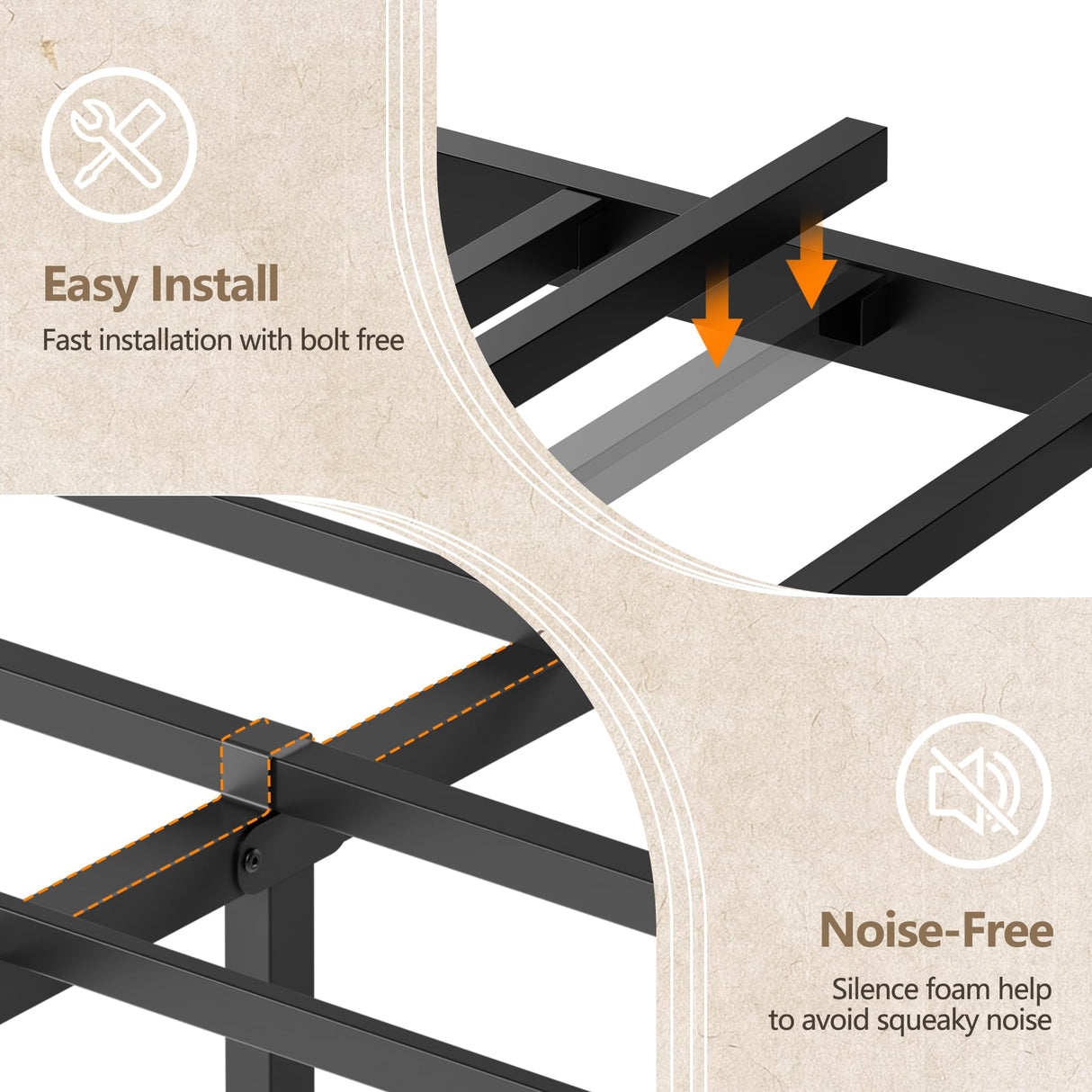 Furnulem Full Size Bed Frame with LED Light and Charging Station, Storage Headboard with 2-Tier Shelves, Metal Platform Bed with Heavy Duty Slats Support, No Box Spring Needed, Black Oak Furnulem