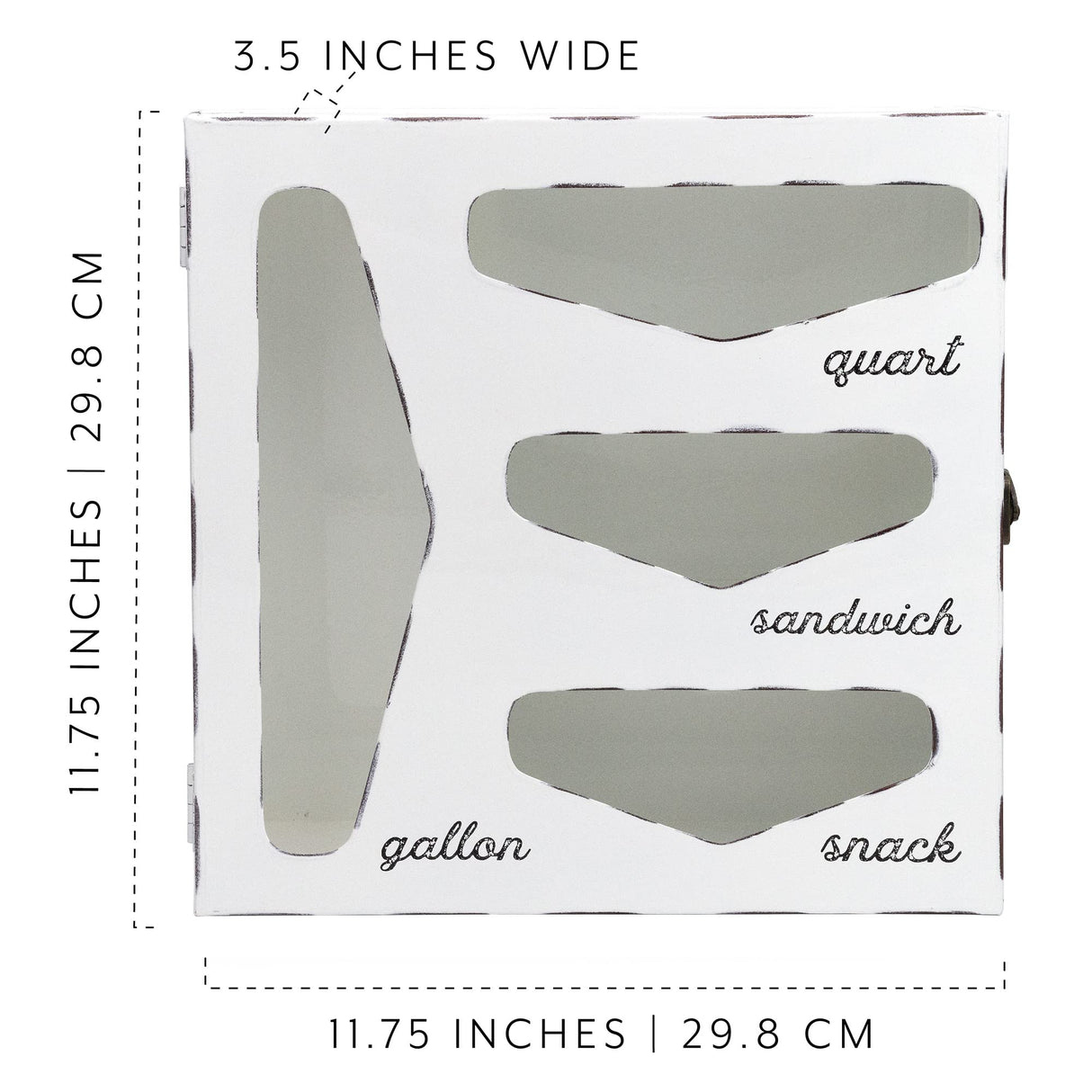 AuldHome Enamelware Kitchen Bag Organizer (White), Farmhouse Style Holder Compatible with Zipper Seal Kitchen Storage AuldHome Design