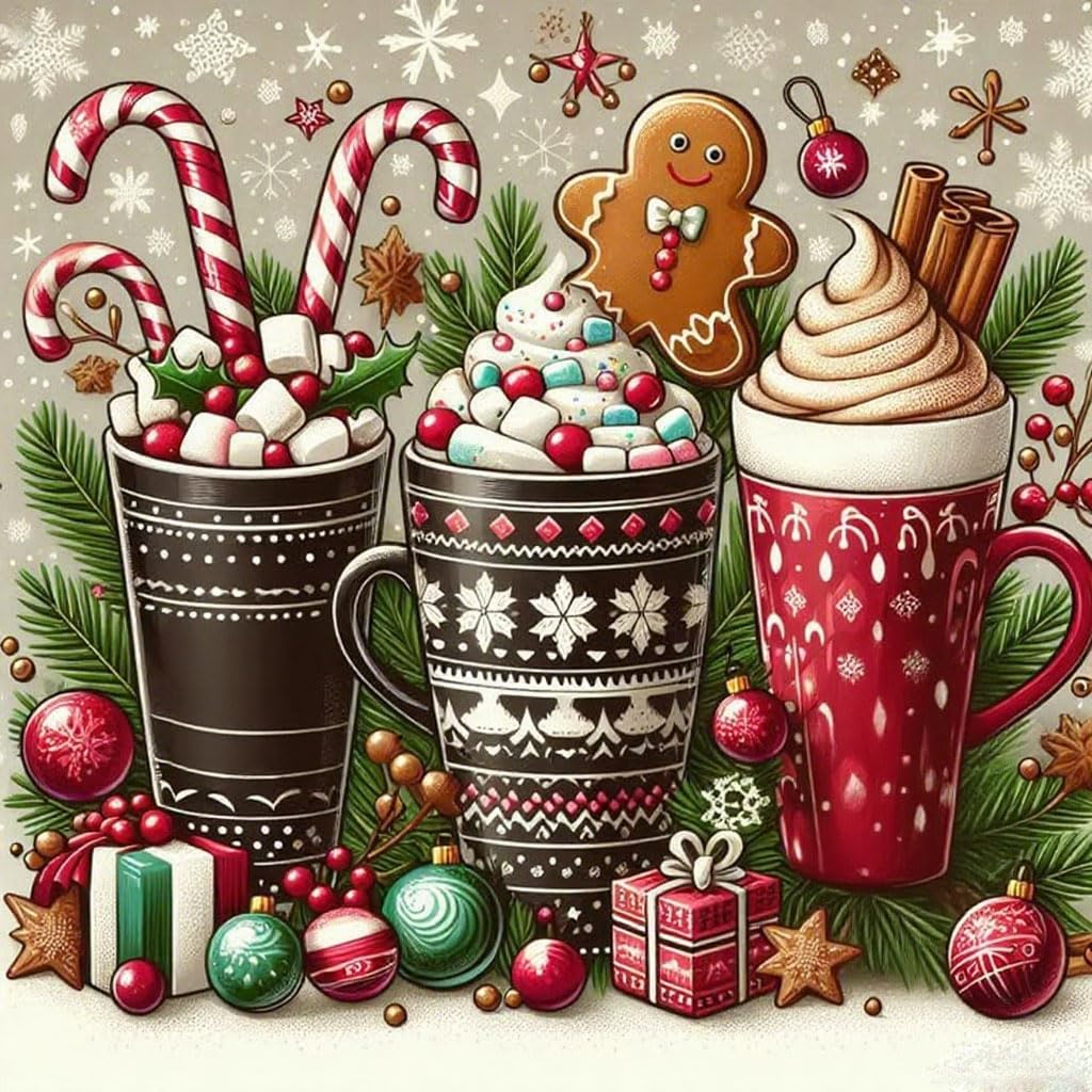 Christmas Diamond Paintings Kits for Adults, Snowflake Diamond Art Kits Full Drill Diamond Dots Paint with Diamonds Gem Arts and Crafts for Beginner Home Wall Decor WUSARPLY