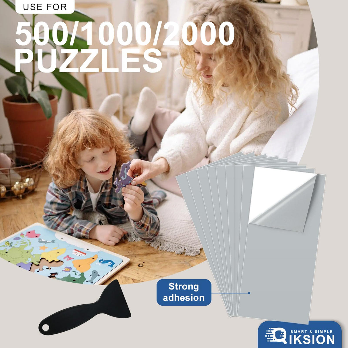 24 Puzzle Saver Sheets, Preserve 4 x 1000 Pieces Jigsaw Puzzles, for Ages 6 and up QIKSION