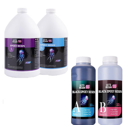 Bundle Set of 44OZ Black Resin Epoxy and 2 Gallon Epoxy Resin