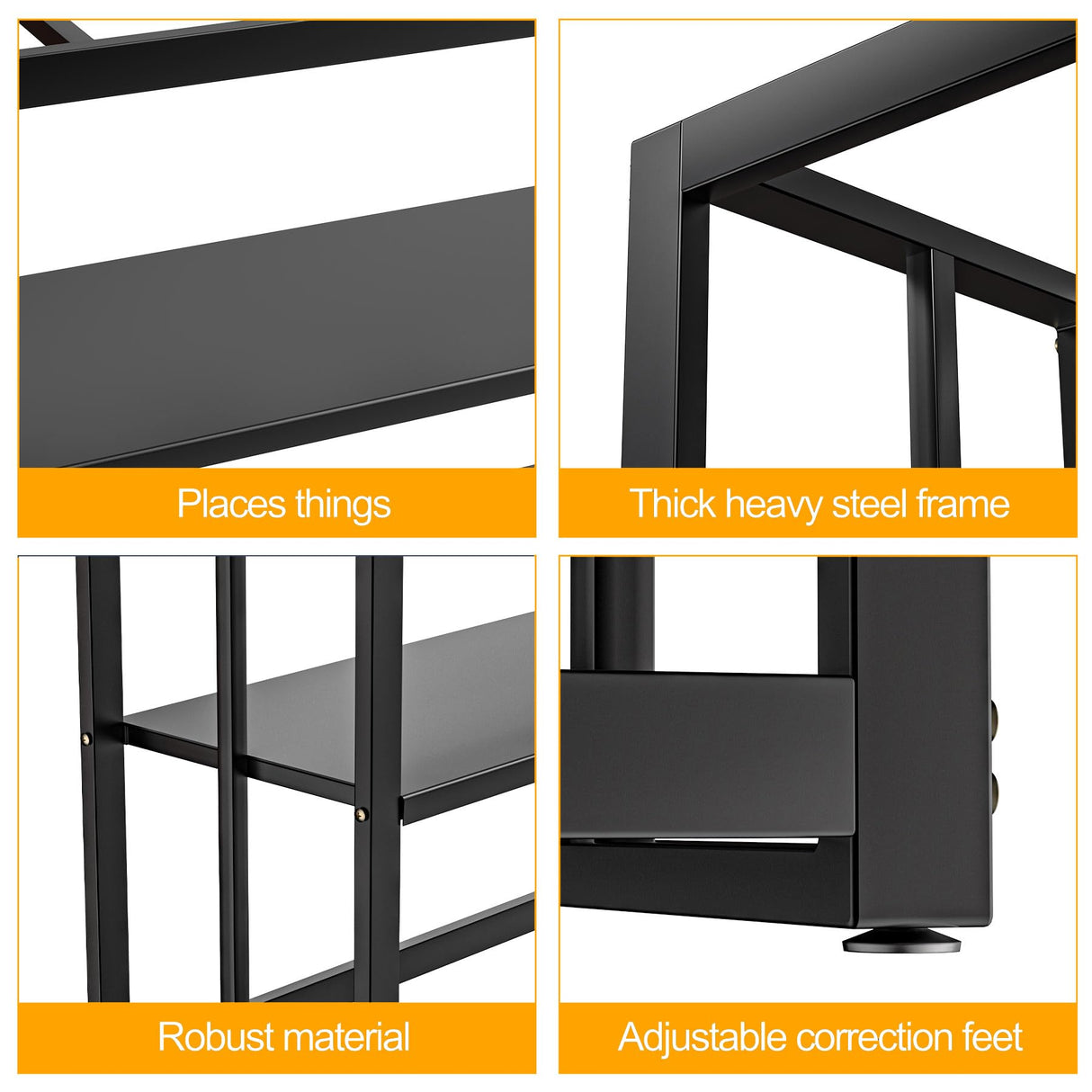 Akenow 55-75 Gallon Fish Tank Stand with Storage Shelf, 48.5 x14.9 x 29.2 Inch Aquarium Stand, Turtle Tank, Reptile Terrariums and Breeder Tank Stand,980LBS Capacity, Black Akenow