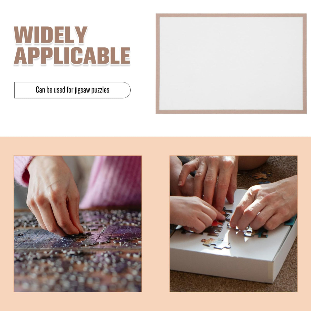 HEMOTON Puzzle Mat, Portable Puzzle Board, Non-Slip Surface, Modern Style, Up to 500 Pieces, 23.62 x 15.75 Inches Hemoton