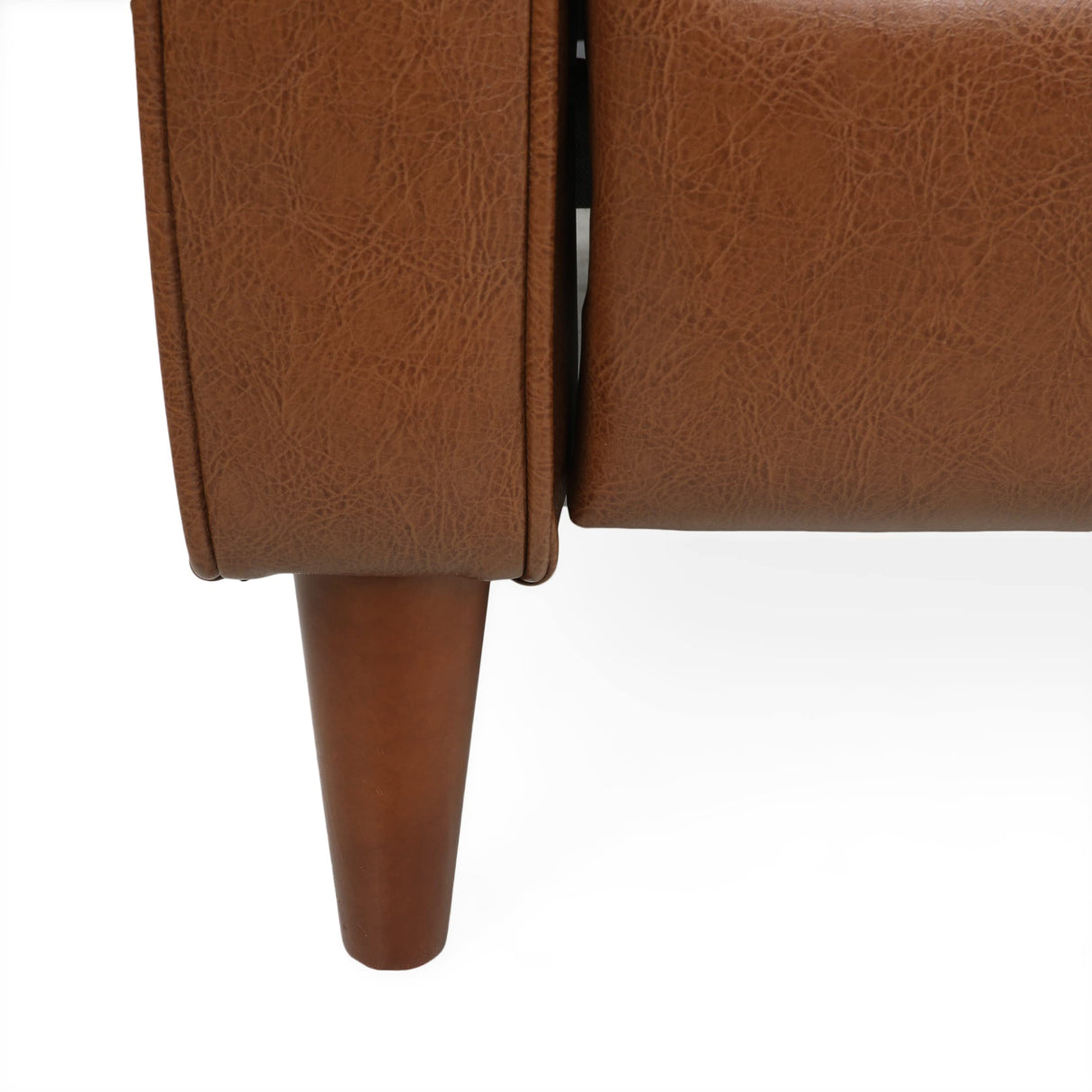 Christopher Knight Home Denison Tufted Loveseat Pushback Recliner - Faux Leather - Cognac Brown/Dark Espresso Christopher Knight Home