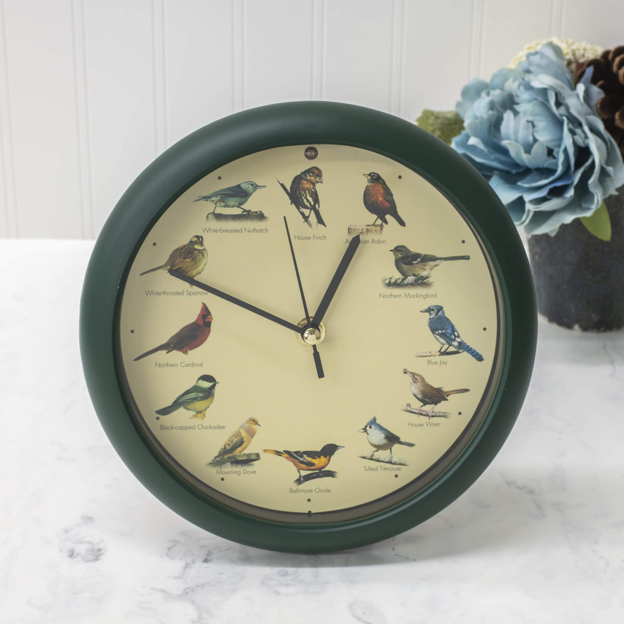 Mark Feldstein & Associates Original Singing Bird Wall/Desk Clock, 8 Inch Mark Feldstein & Associates