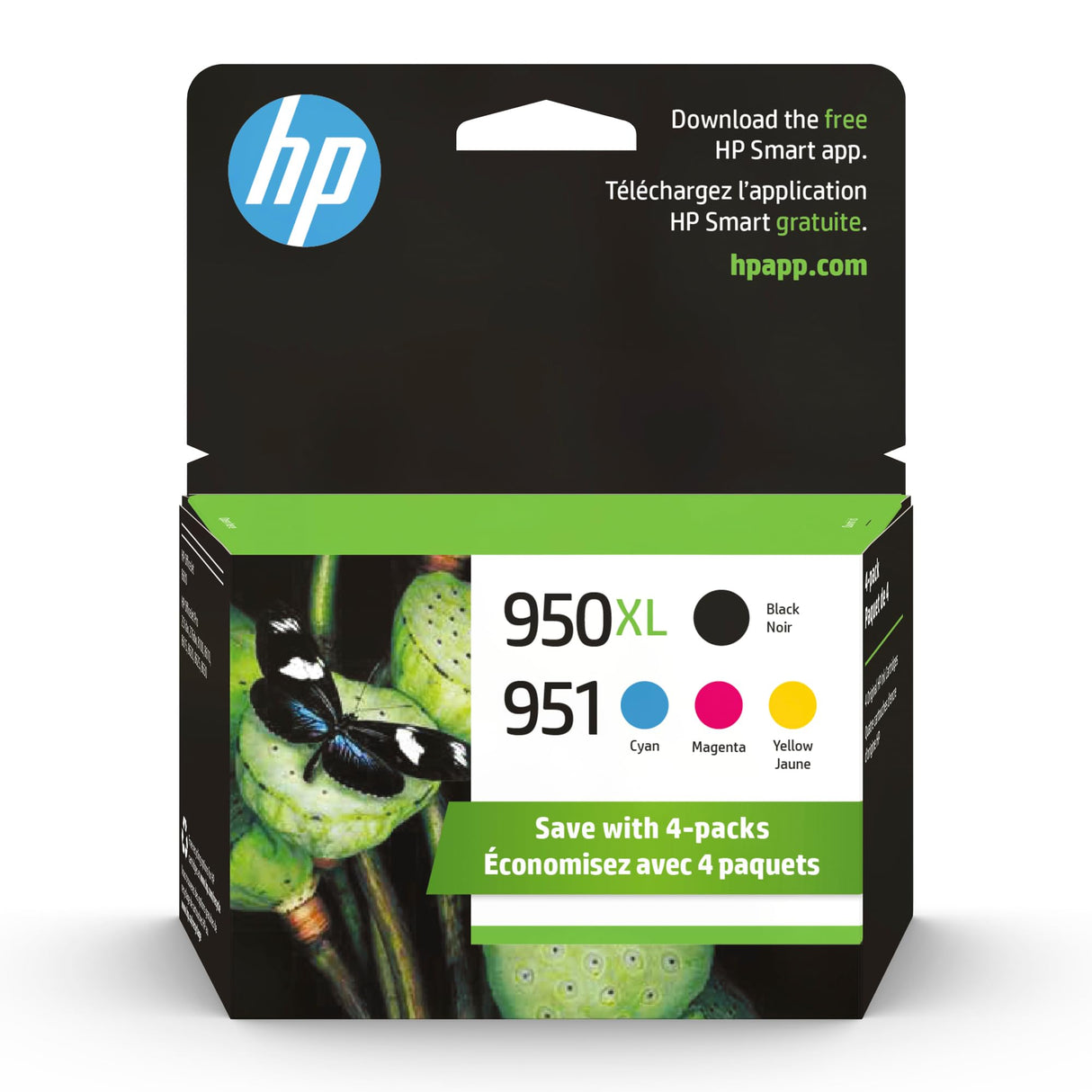 Original HP 951 Cyan, Magenta, Yellow / 950XL Black Ink Cartridges (4-pack) | Works with HP OfficeJet 8600 Series; HP OfficeJet Pro 251dw, 276dw, 8100, 8600 Series | Eligible for Instant Ink | C2P01FN HP