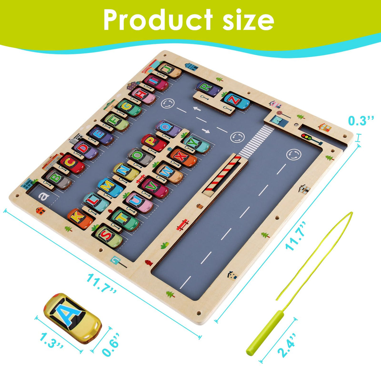 Magnetic Alphabet Maze Letter Puzzle for Fun Learning, Montessori Educational Toy for 3 4 5 Year Old Boys and Girls, Fine Motor Skills Development and Sensory Play NASHRIO