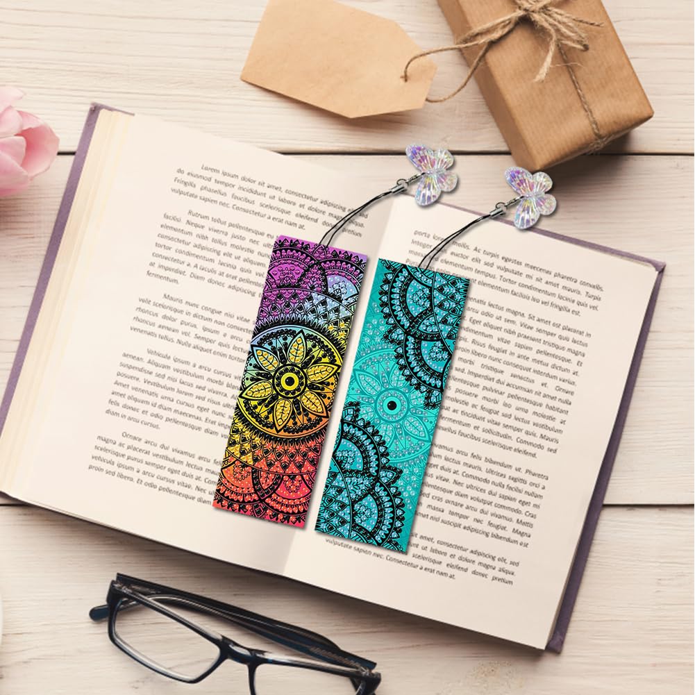 3Pcs Diamond Art Bookmarks, Diamond Painting Bookmarks Kits for Women, Kaleidoscope DIY Bookmark for Beginners Adults Arts Craft Generic