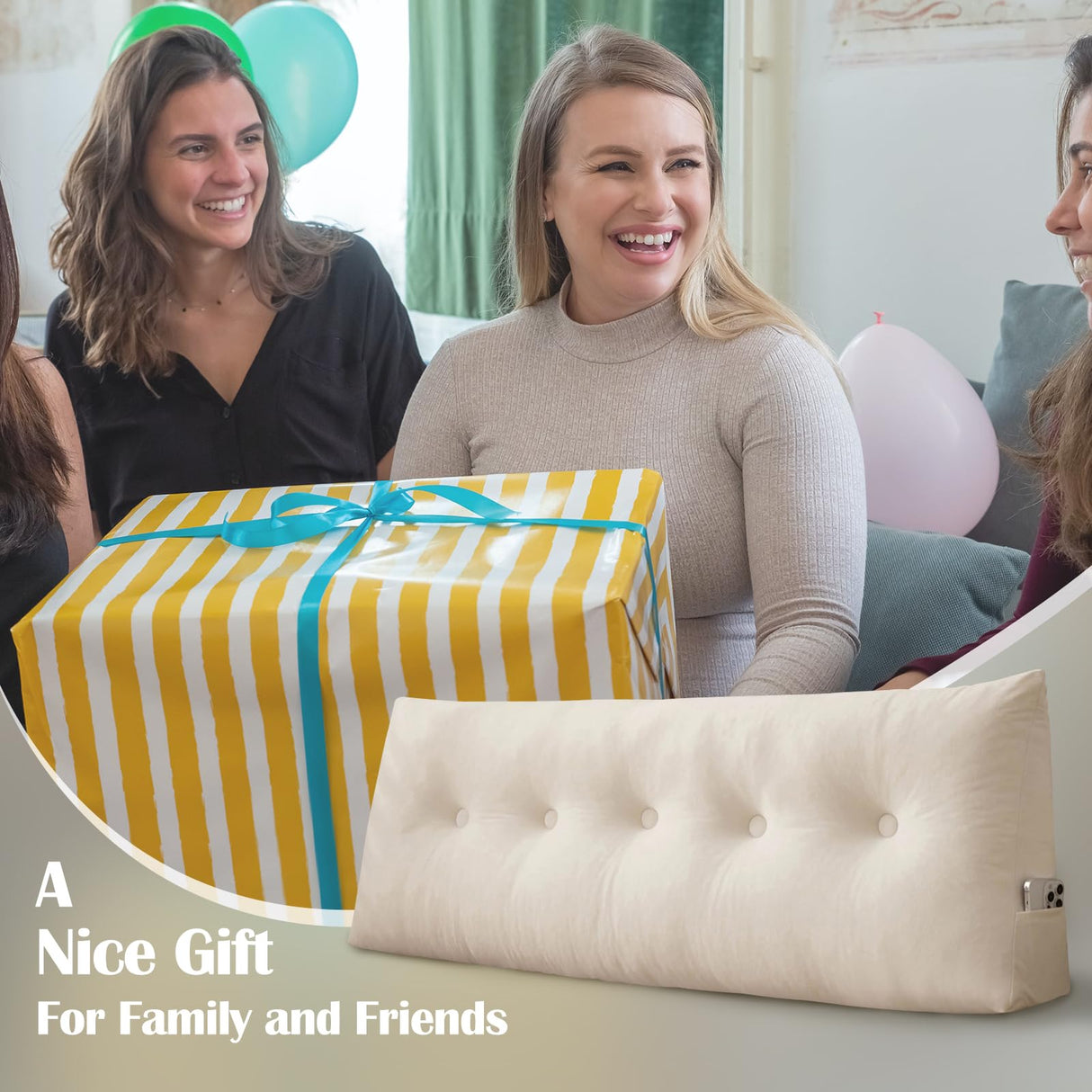 UUluhao Wedge Pillows Headboard Twin XL for Dorm Light Grey Headboard Backrest Pillows for Sitting Up in Daybed and Bunk Beds Large Bolster Lumbar Support Leg Positioning Cushion,39 * 4.7 * 15.7in UUluhao