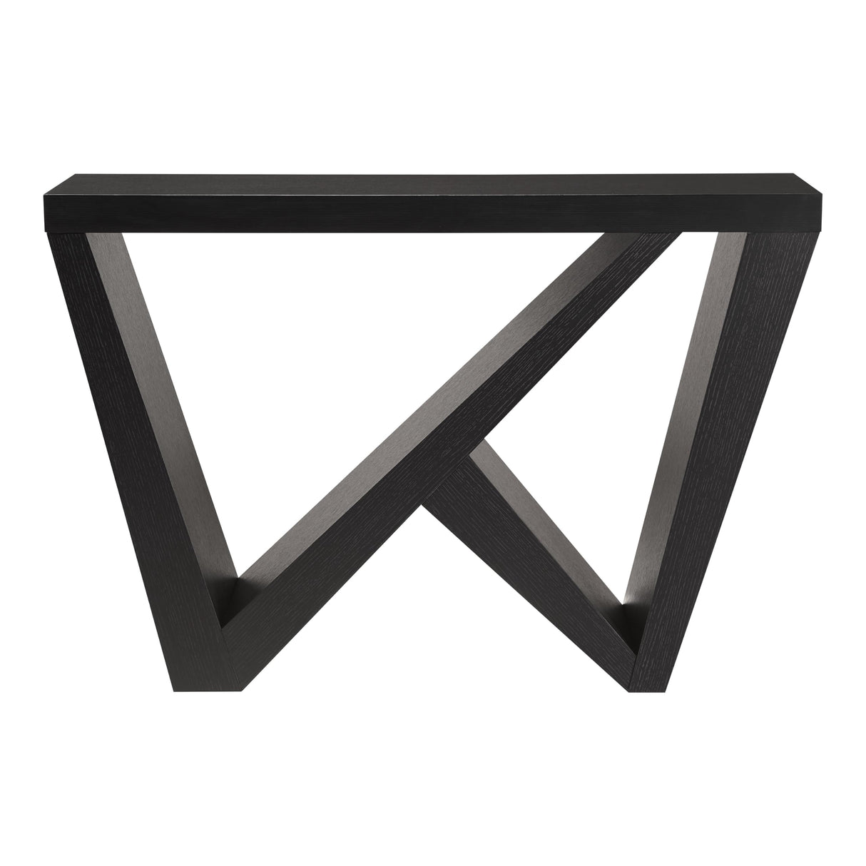 HOMES: Inside + Out Naomi Modern Decorative Accent Console Table with W-Shaped Legs, Wood Entryway Furniture for Living Room, Hallway, Entrance, Small Spaces, Black HOMES: INSIDE + OUT