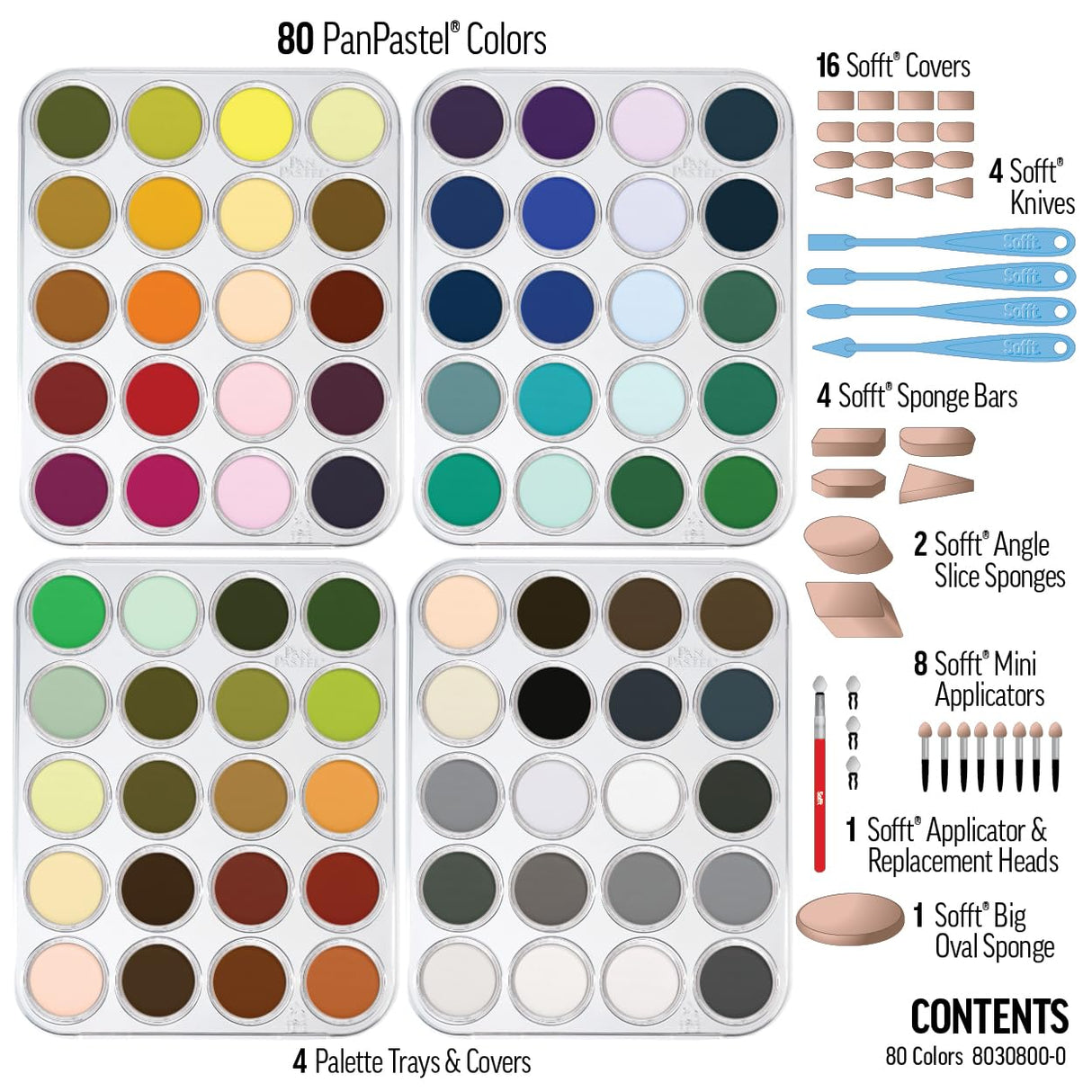 PanPastel Artist Pastels by GOLDEN, 80 Color Set, Professional Artist Pastels, Unique Pan Format (cake-like) PanPastel