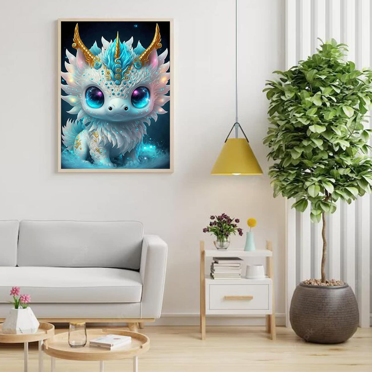 DPHERO Cartoon Diamond Painting Kits for Adults,5D Dragon Diamond Art Kits for Beginners,Round Full Drill Zodiac Diamond Art Painting,DIY Paint with Diamonds Fantasy Gem Painting Art 12x16 inch DPHERO