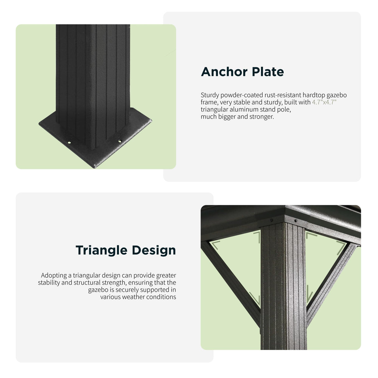 GREEN PARTY 12 X 14ft Hardtop Gazebo with Nettings and Curtains, Heavy Duty Double Roof Galvanized Steel, Outdoor Aluminum Gazebos Pergolas for Patios, Backyard, Deck, Garden, Lawns GREEN PARTY