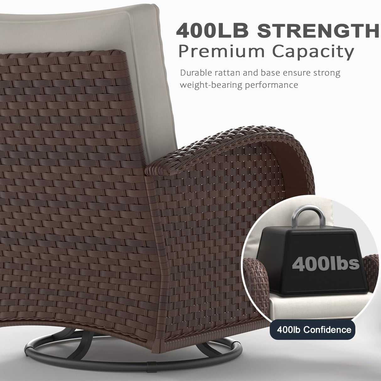 LayinSun 10 Pieces Outdoor Patio Furniture Set with Fire Pit Table, Rattan Wicker Sectional Swivel Rocker Chairs Sets LayinSun