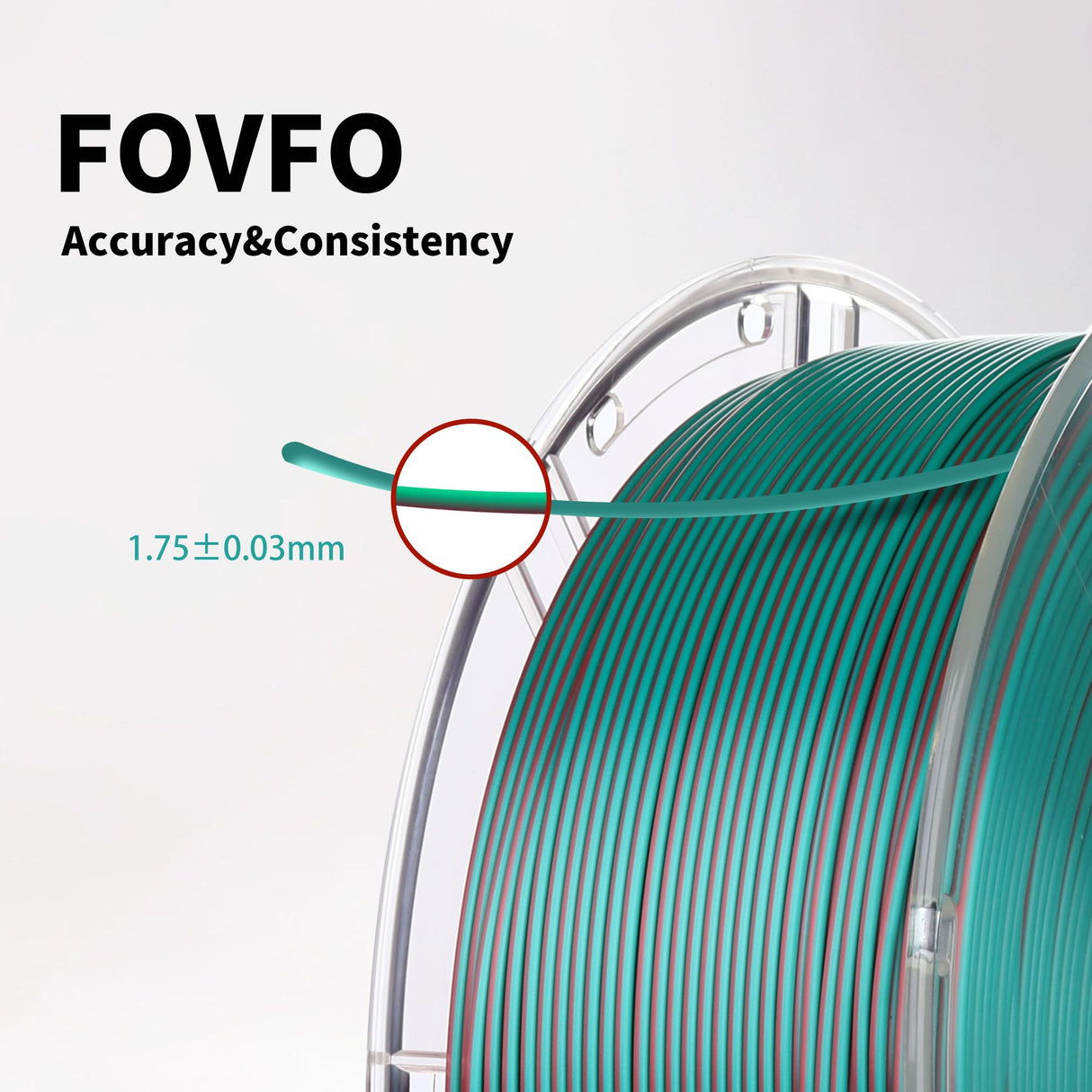 FOVFO PLA Filament 1.75mm, 3D Printer Filament Silk PLA Dual Color PLA Filament, PLA Filament, Color Change Every Inch Filament /-0.02mm, 1kg/2.2lb FOVFO