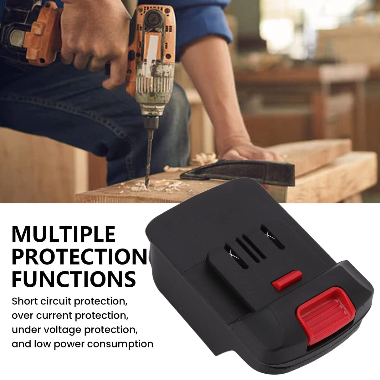 18V to 20V Battery Adapter Battery Converter for Woodworking Power Tool Adapter Multiple Protection Functions Haofy
