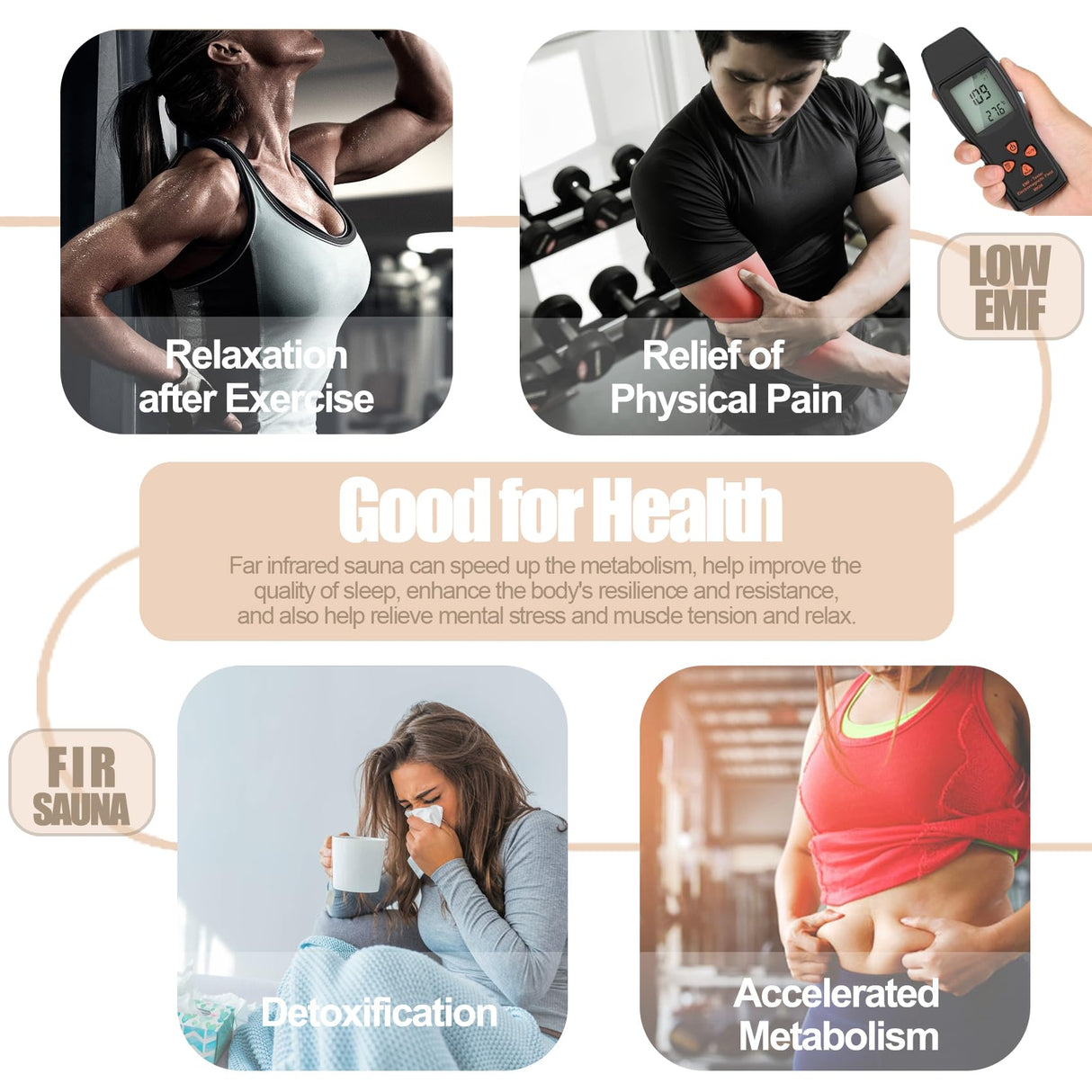 KUNSANA 2-3 Person Infrared Saunas for Home, Low EMF Ceramic Infrared Sauna, Indoor Home Sauna Spa, Hemlock Wooden Corner Suana Room, Bluetooth Speakers, Chromotherapy Lights KUNSANA