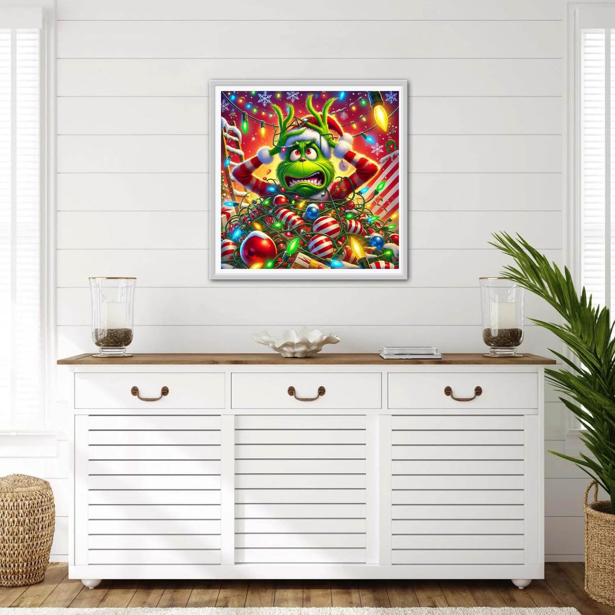 MjhRcll Christmas Diamond Painting Kits for Adults,Funny Diamond Art Kits for Beginner,Comical Diamond Dots with Accessories for Home Wall Decor 14X14 Inch MjhRcll