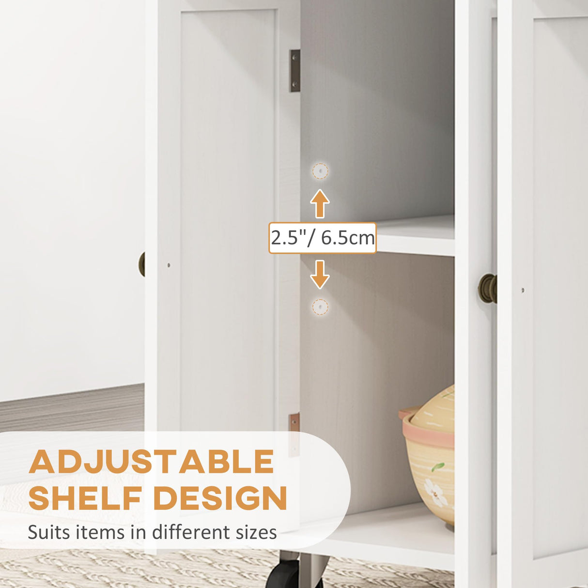 HOMCOM Kitchen Island on Wheels, Rolling Cart with Rubberwood Top, Spice Rack, Towel Rack and Drawers for Dining Room, Distressed White HOMCOM